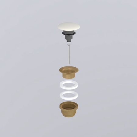 Immagine di Cielo Piletta universale click clack finitura bronzo, con coperchio in ceramica colore talco finitura opaco PIL01BRTL