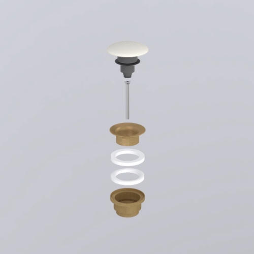 Immagine di Cielo Piletta universale click clack finitura bronzo, con coperchio in ceramica colore talco finitura opaco PIL01BRTL