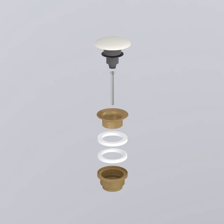 Immagine di Cielo Piletta universale click clack finitura bronzo, con coperchio in ceramica colore talco finitura opaco PIL01BRTL