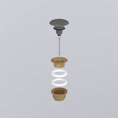 Immagine di Cielo Piletta universale click clack finitura bronzo, con coperchio in ceramica colore fango finitura opaco PIL01BRFN