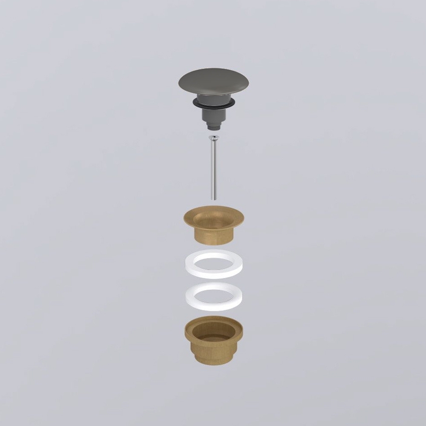 Immagine di Cielo Piletta universale click clack finitura bronzo, con coperchio in ceramica colore fango finitura opaco PIL01BRFN