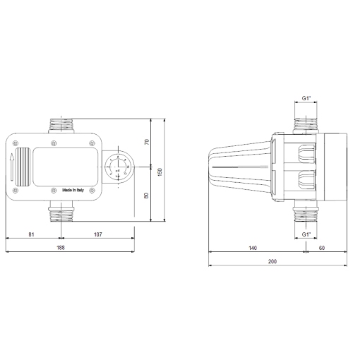 Immagine di Grundfos PRESSURE MANAGER PM 2-1.5-5 Unità per controllo automatico avvio/arresto delle pompe, con spina Shuko, pressione di avviamento 1.5-5 bar 93264954