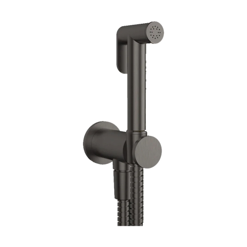 Immagine di Gessi SHOWER doccetta shut-off a parete, da abbinare a miscelatore, finitura black metal brushed PVD 14331#707