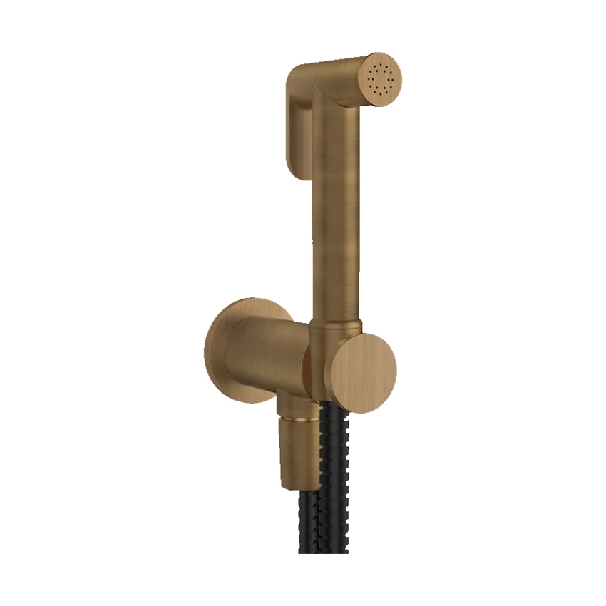 Immagine di Gessi SHOWER doccetta shut-off a parete, da abbinare a miscelatore, finitura antique brass 14331#713