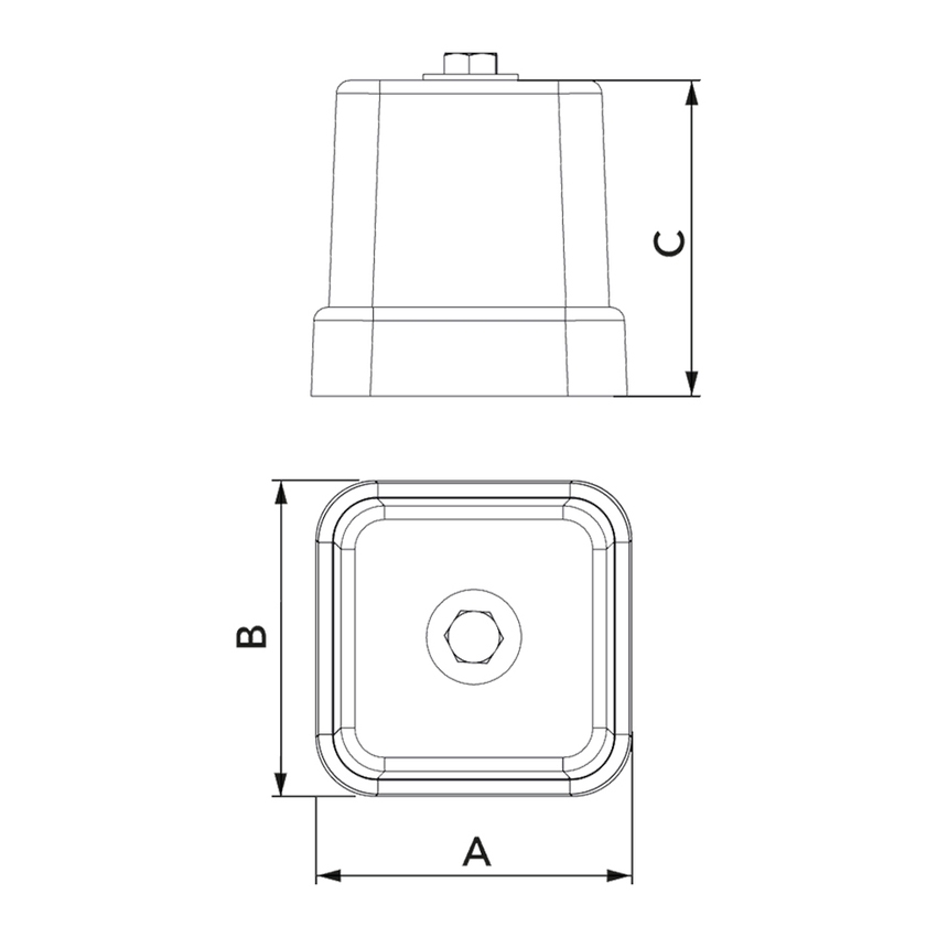 Immagine di Tecnosystemi SPK200 piedino a pavimento L.10 cm, portata massima 200 kg, in gomma vulcanizzata SBR (confezione da 4 pezzi) SCD500271