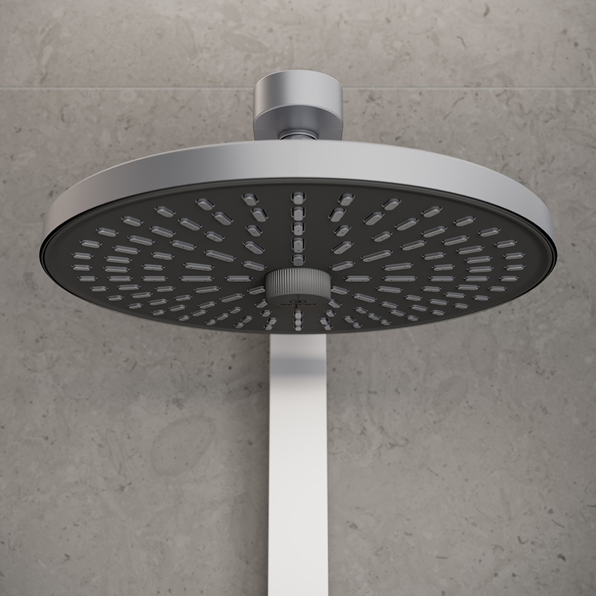 Immagine di Ideal Standard ALU+ soffione rotondo Ø 26 cm, a 2 funzioni, con selettore manuale, colore matt silver BD581SI