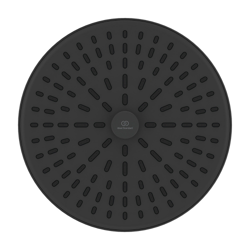 Immagine di Ideal Standard ALU+ soffione rotondo Ø 26 cm, a 2 funzioni, con selettore manuale, colore nero seta finitura opaco BD581XG