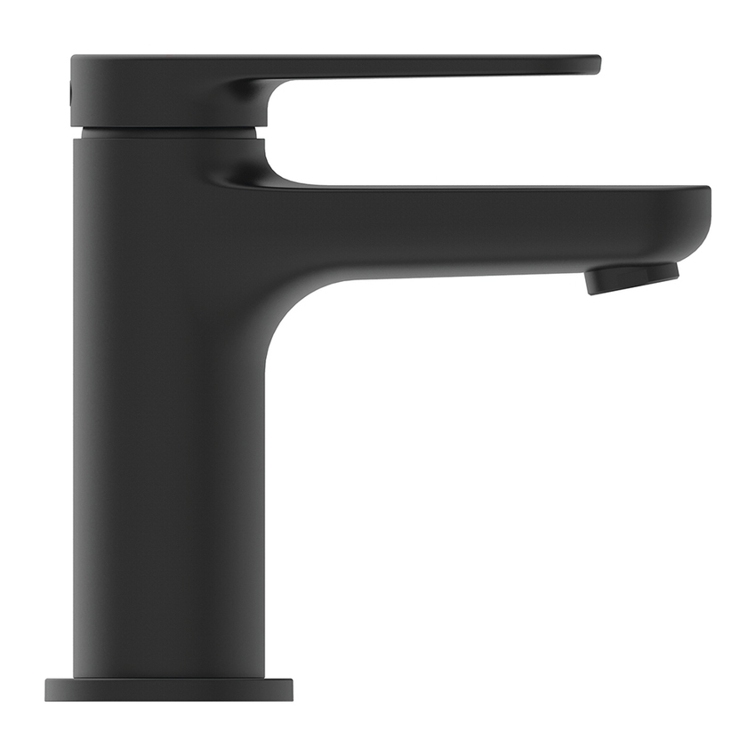 Immagine di Ideal Standard CERAFINE O miscelatore monocomando H.13 cm per lavabo, senza asta di comando e scarico piletta, con sistema BlueStart, colore nero finitura opaco BD766XG