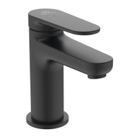 Immagine di Ideal Standard CERAFINE O miscelatore monocomando H.13 cm per lavabo, senza asta di comando e scarico piletta, con sistema BlueStart, colore nero finitura opaco BD766XG
