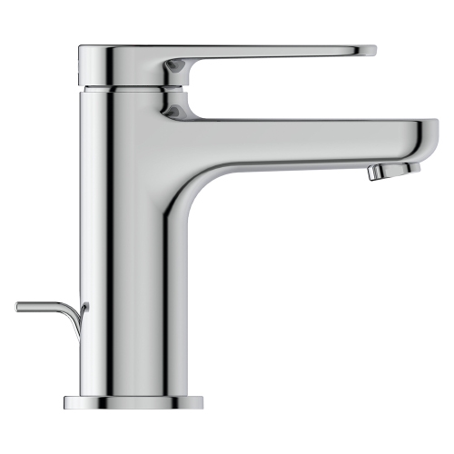 Immagine di Ideal Standard CERAFINE O miscelatore monocomando H.13 cm per lavabo, con asta di comando e scarico piletta da 1-1/4", con sistema BlueStart, finitura cromo BD767AA