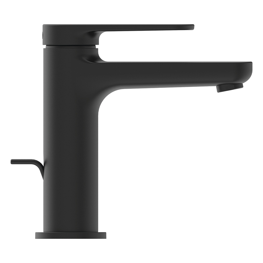 Immagine di Ideal Standard CERAFINE O miscelatore monocomando H.15 cm per lavabo, con asta di comando e scarico piletta da 1-1/4", colore nero finitura opaco BD908XG