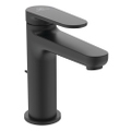 Immagine di Ideal Standard CERAFINE O miscelatore monocomando H.15 cm per lavabo, con asta di comando e scarico piletta da 1-1/4", colore nero finitura opaco BD908XG