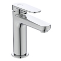 Immagine di Ideal Standard CERAFINE O miscelatore monocomando H.15 cm per lavabo, senza asta di comando e scarico piletta, sistema BlueStart, finitura cromo BD768AA