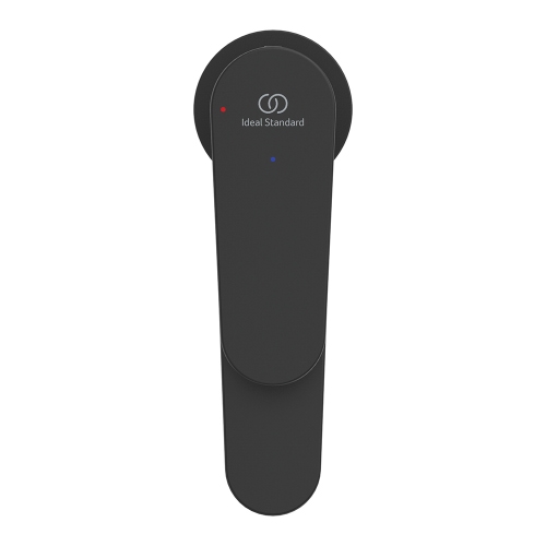 Immagine di Ideal Standard CERAFINE O miscelatore monocomando H.15 cm per lavabo, senza asta di comando e scarico piletta, sistema BlueStart, colore nero finitura opaco BD768XG