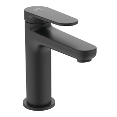 Immagine di Ideal Standard CERAFINE O miscelatore monocomando H.15 cm per lavabo, senza asta di comando e scarico piletta, sistema BlueStart, colore nero finitura opaco BD768XG