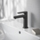 Immagine di Ideal Standard CERAFINE O miscelatore monocomando H.15 cm per lavabo, scarico piletta Click-Clack e sistema BlueStart, colore nero finitura opaco BD965XG