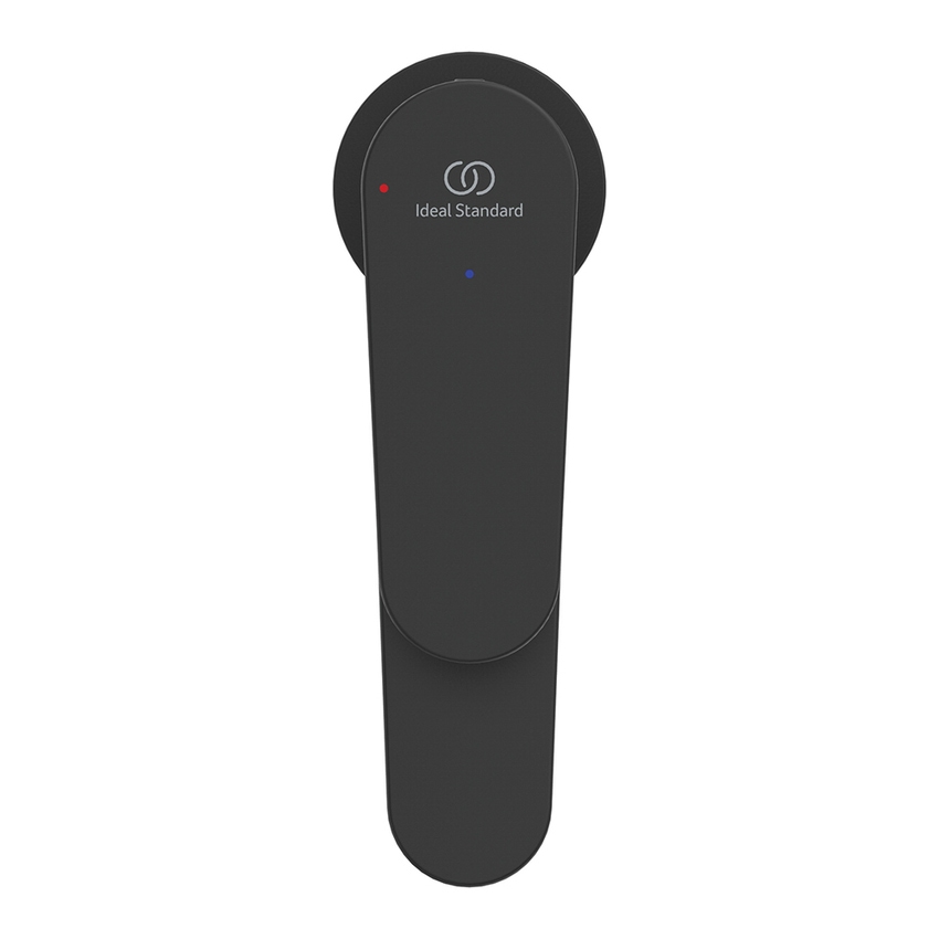 Immagine di Ideal Standard CERAFINE O miscelatore monocomando H.15 cm per lavabo, scarico piletta Click-Clack e sistema BlueStart, colore nero finitura opaco BD965XG