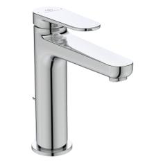 Immagine di Ideal Standard CERAFINE O miscelatore monocomando H.17 cm per lavabo, con asta di comando e scarico piletta da 1-1/4", finitura cromo BD909AA