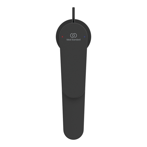 Immagine di Ideal Standard CERAFINE O miscelatore monocomando H.17 cm per lavabo, con asta di comando e scarico piletta da 1-1/4", colore nero finitura opaco BD909XG