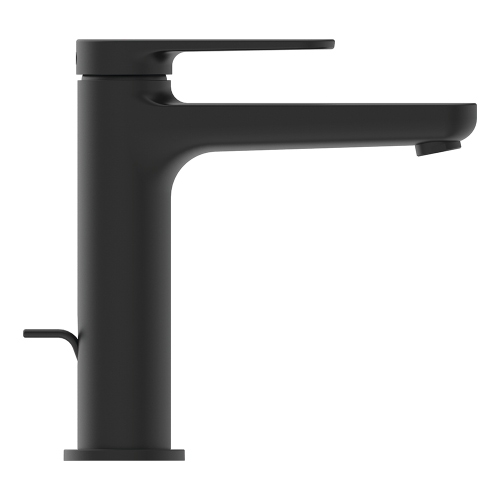 Immagine di Ideal Standard CERAFINE O miscelatore monocomando H.17 cm per lavabo, con asta di comando e scarico piletta da 1-1/4", colore nero finitura opaco BD909XG