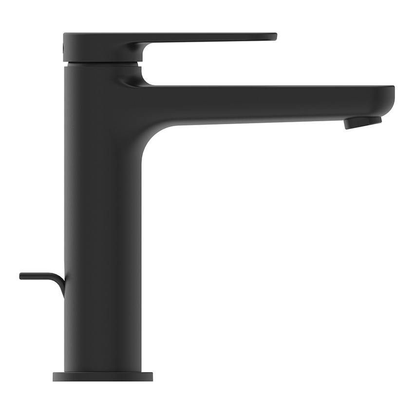 Immagine di Ideal Standard CERAFINE O miscelatore monocomando H.17 cm per lavabo, con asta di comando e scarico piletta da 1-1/4", colore nero finitura opaco BD909XG