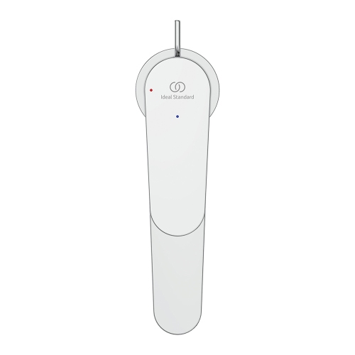 Immagine di Ideal Standard CERAFINE O miscelatore monocomando H.17 cm per lavabo, con asta di comando e scarico piletta da 1-1/4", con sistema BlueStart, finitura cromo BD771AA