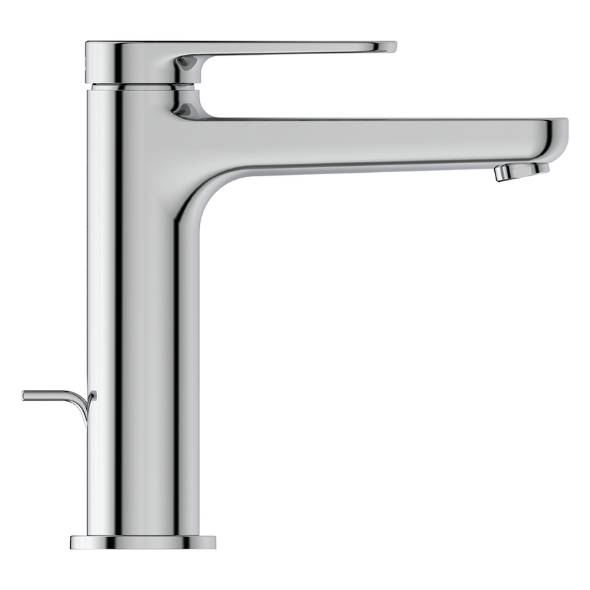 Immagine di Ideal Standard CERAFINE O miscelatore monocomando H.17 cm per lavabo, con asta di comando e scarico piletta da 1-1/4", con sistema BlueStart, finitura cromo BD771AA
