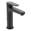 Immagine di Ideal Standard CERAFINE O miscelatore monocomando H.17 cm per lavabo, con asta di comando e scarico piletta da 1-1/4", con sistema BlueStart, colore nero finitura opaco BD771XG