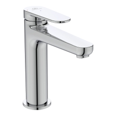 Immagine di Ideal Standard CERAFINE O miscelatore monocomando H.17 cm per lavabo, senza asta di comando e scarico piletta, con sistema BlueStart, finitura cromo BD770AA