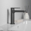 Immagine di Ideal Standard CERAFINE O miscelatore monocomando H.17 cm per lavabo, scarico piletta Click-Clack e sistema BlueStart, colore nero finitura opaco BD772XG