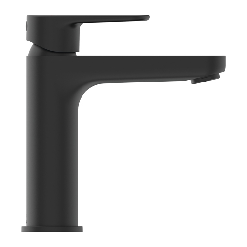Immagine di Ideal Standard CERAFINE O miscelatore monocomando per lavabo H.18 cm, senza asta di comando e scarico piletta, colore nero finitura opaco BC554XG