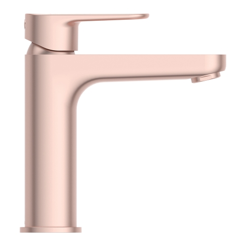Immagine di Ideal Standard CERAFINE O miscelatore monocomando H.18 cm per lavabo, scarico piletta Click-Clack, finitura rosè BD131RO