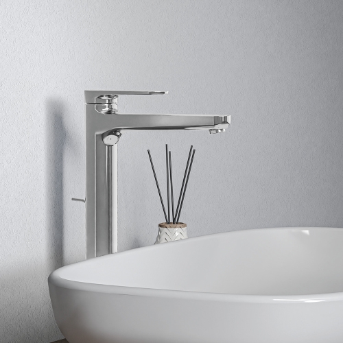 Immagine di Ideal Standard CERAFINE O miscelatore monocomando H.29 cm per lavabo, con asta di comando e scarico piletta da 1-1/4", con sistema BlueStart, finitura cromo BD774AA