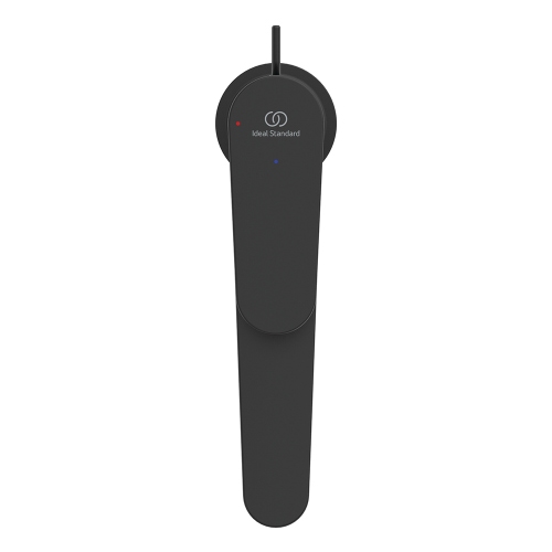 Immagine di Ideal Standard CERAFINE O miscelatore monocomando H.29 cm per lavabo, con asta di comando e scarico piletta da 1-1/4", con sistema BlueStart, colore nero finitura opaco BD774XG