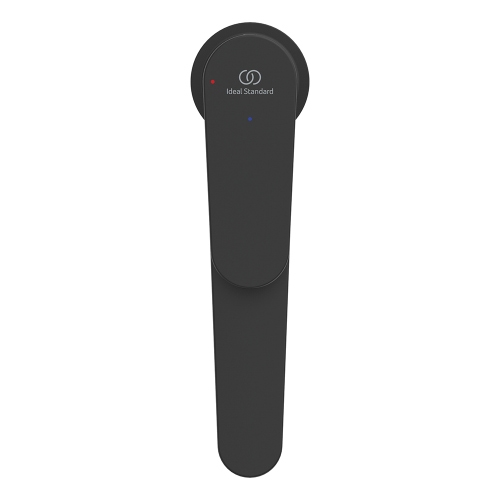 Immagine di Ideal Standard CERAFINE O miscelatore monocomando H.29 cm per lavabo, senza asta di comando e scarico piletta, con sistema BlueStart, colore nero finitura opaco BD773XG