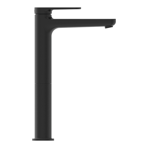 Immagine di Ideal Standard CERAFINE O miscelatore monocomando H.29 cm per lavabo, senza asta di comando e scarico piletta, con sistema BlueStart, colore nero finitura opaco BD773XG