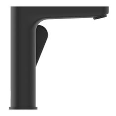 Immagine di Ideal Standard CERAFINE O miscelatore monocomando per lavabo, senza asta di comando e scarico piletta, comando laterale, colore nero finitura opaco BC555XG