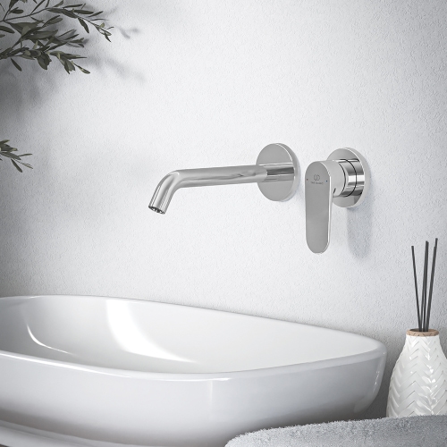 Immagine di Ideal Standard CERAFINE O miscelatore monocomando P.19 cm per lavabo, a parete, senza corpo incasso, finitura cromo BD776AA
