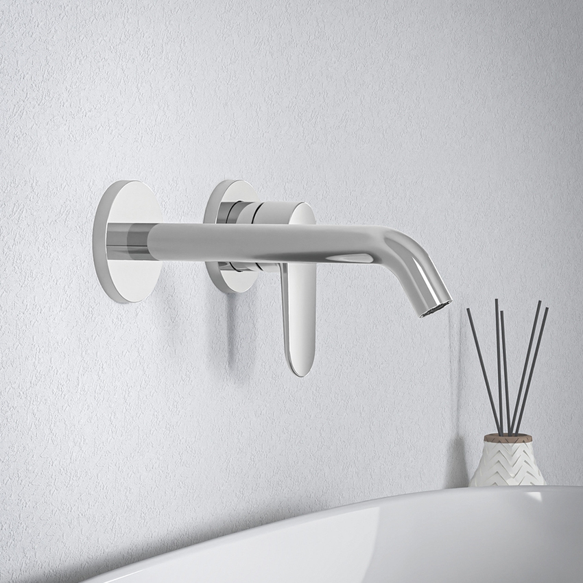 Immagine di Ideal Standard CERAFINE O miscelatore monocomando P.19 cm per lavabo, a parete, senza corpo incasso, finitura cromo BD776AA