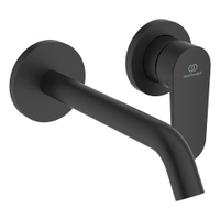 Immagine di Ideal Standard CERAFINE O miscelatore monocomando P.19 cm per lavabo, a parete, senza corpo incasso, colore nero finitura opaco BD776XG