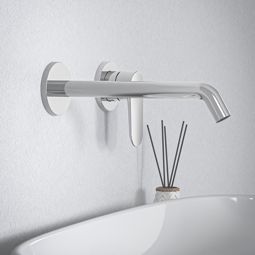 Immagine di Ideal Standard CERAFINE O miscelatore monocomando P.23 cm per lavabo, a parete, senza corpo incasso, finitura cromo BD911AA