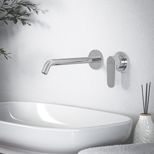 Immagine di Ideal Standard CERAFINE O miscelatore monocomando P.23 cm per lavabo, a parete, senza corpo incasso, finitura cromo BD911AA