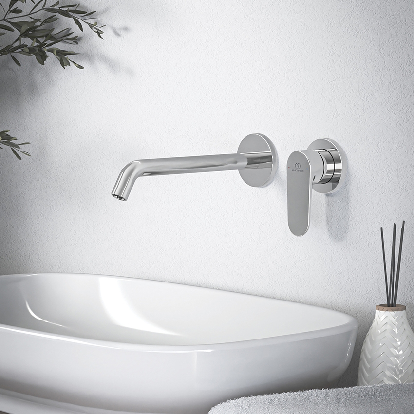 Immagine di Ideal Standard CERAFINE O miscelatore monocomando P.23 cm per lavabo, a parete, senza corpo incasso, finitura cromo BD911AA