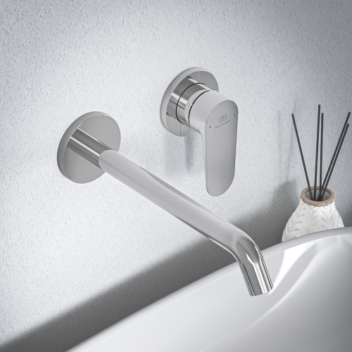 Immagine di Ideal Standard CERAFINE O miscelatore monocomando P.23 cm per lavabo, a parete, senza corpo incasso, finitura cromo BD911AA