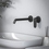 Immagine di Ideal Standard CERAFINE O miscelatore monocomando P.23 cm per lavabo, a parete, senza corpo incasso, colore nero finitura opaco BD911XG