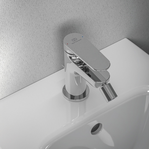 Immagine di Ideal Standard CERAFINE O miscelatore monocomando P.13 cm per bidet, con asta di comando e scarico piletta da 1-1/4", finitura cromo BD775AA