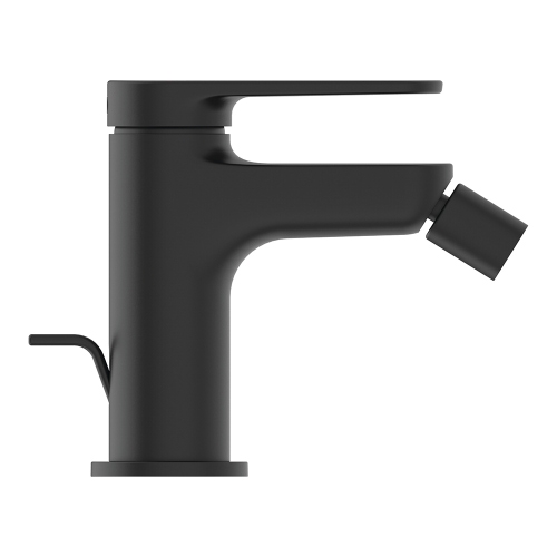Immagine di Ideal Standard CERAFINE O miscelatore monocomando P.13 cm per bidet, con asta di comando e scarico piletta da 1-1/4", colore nero finitura opaco BD775XG