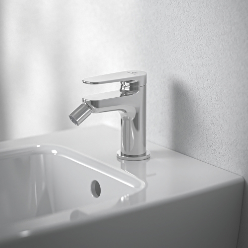 Immagine di Ideal Standard CERAFINE O miscelatore monocomando P.13 cm per bidet, scarico piletta Click-Clack, finitura cromo BD910AA