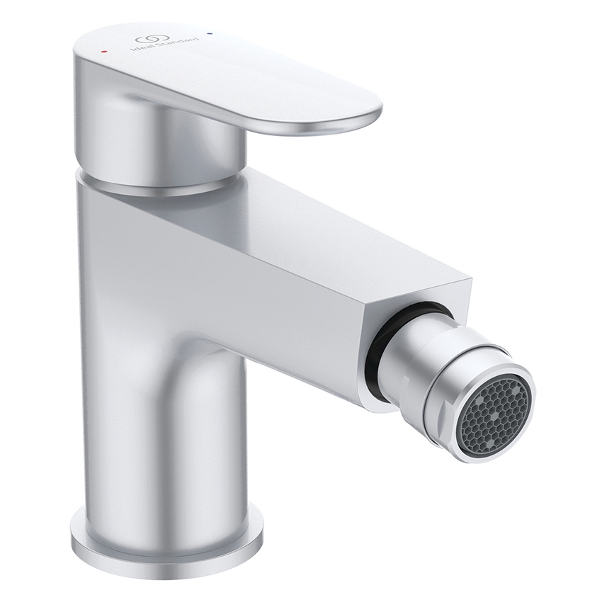 Immagine di Ideal Standard CERAFINE O miscelatore monocomando P.18 cm per bidet, scarico piletta Click-Clack, colore matt silver BD716SI