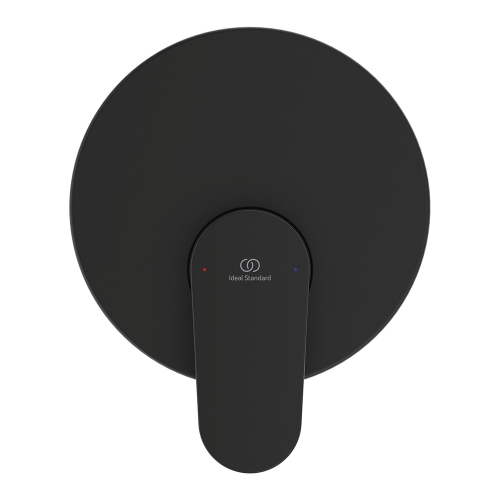 Immagine di Ideal Standard CERAFINE O miscelatore monocomando ad incasso per doccia 1 via, senza corpo incasso, con limitatore della temperatura, colore nero finitura opaco BD134XG
